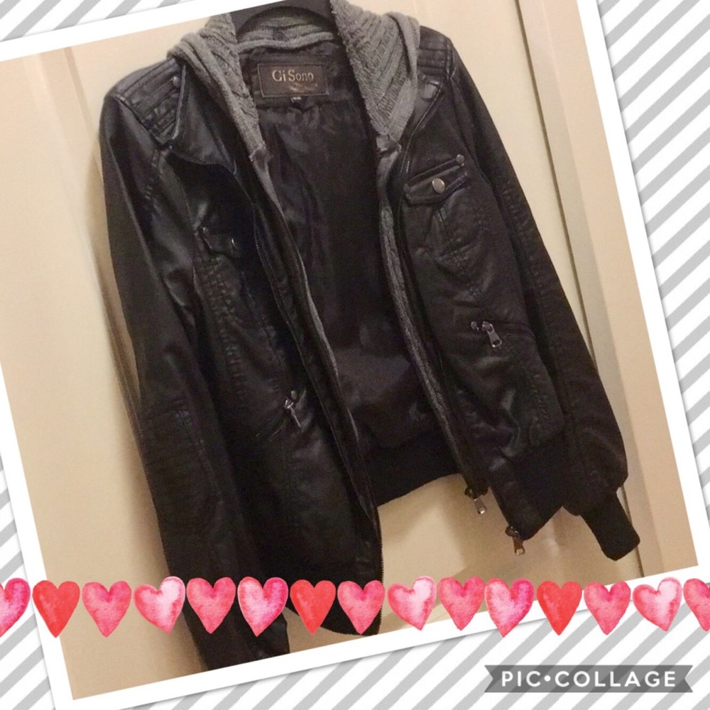 Faux Black Leather Jacket